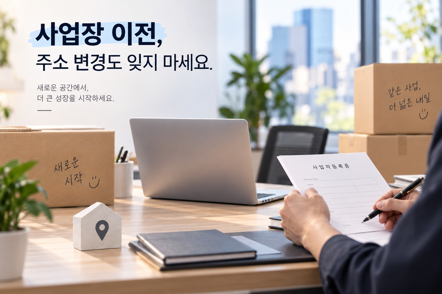 사업장 이전 후 금융기관 우편물 홈페이지 거래처 주소를 확인하는 대표