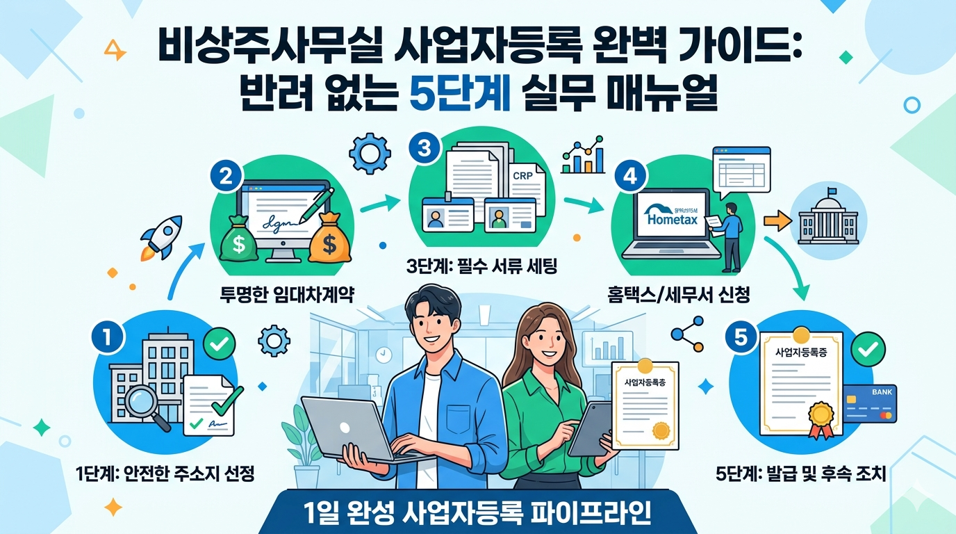 홈택스 및 관할 세무서 사업자등록 신청 비교